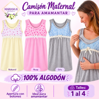 MARIANA K MATERNAL CAMISON ALGODON MUSCULOSA C/ESTAMPA Y BOTONES T1/4